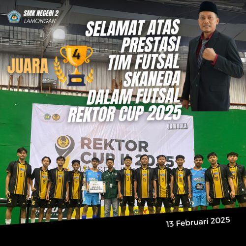 TIM FUTSAL SKANEDA JUARA HARAPAN 1 REKTOR CUP UNISDA LAMONGAN